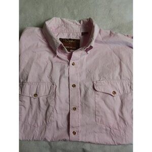 Walls Ranch Wear Button Front Shirt Mens XLT Pink Short Sleeve